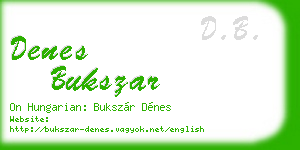 denes bukszar business card