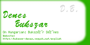 denes bukszar business card